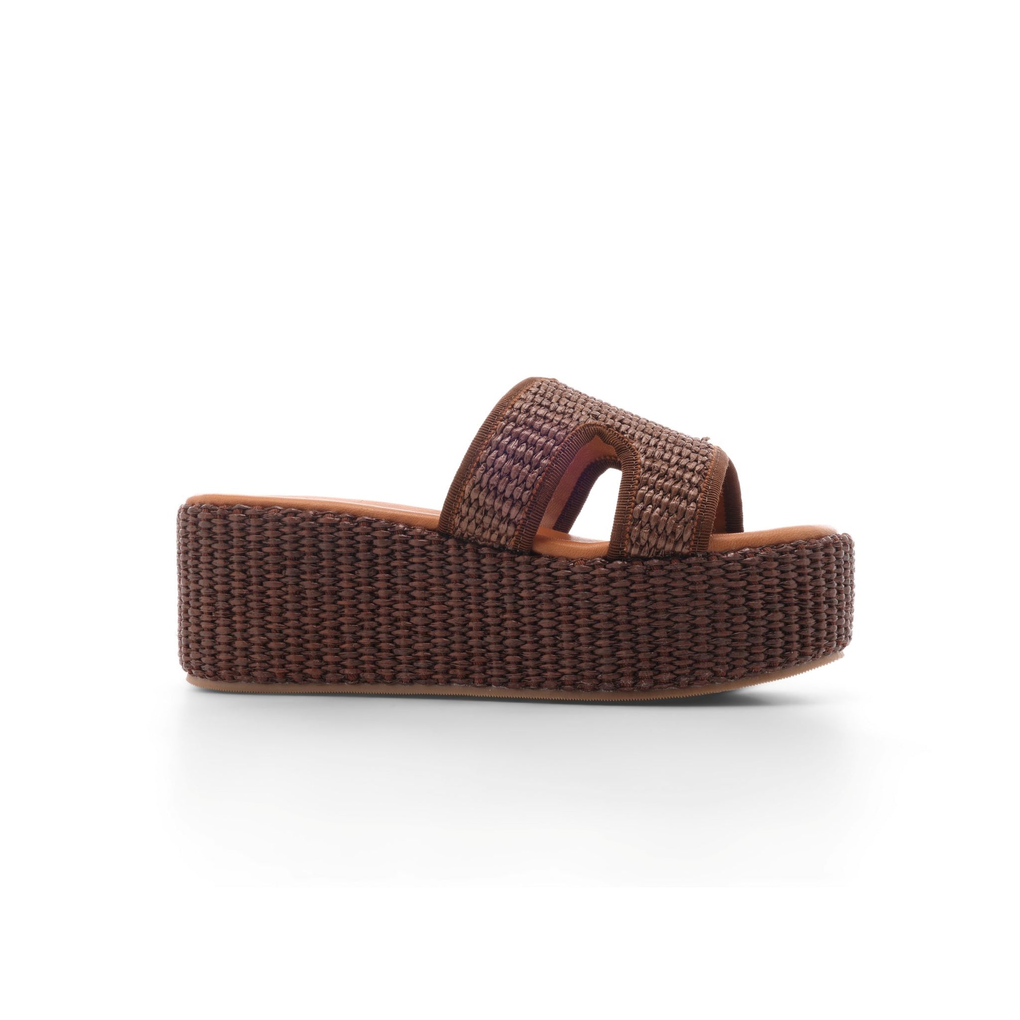 Sevierra Sol Weave Platform Sandals - Mocha Brown