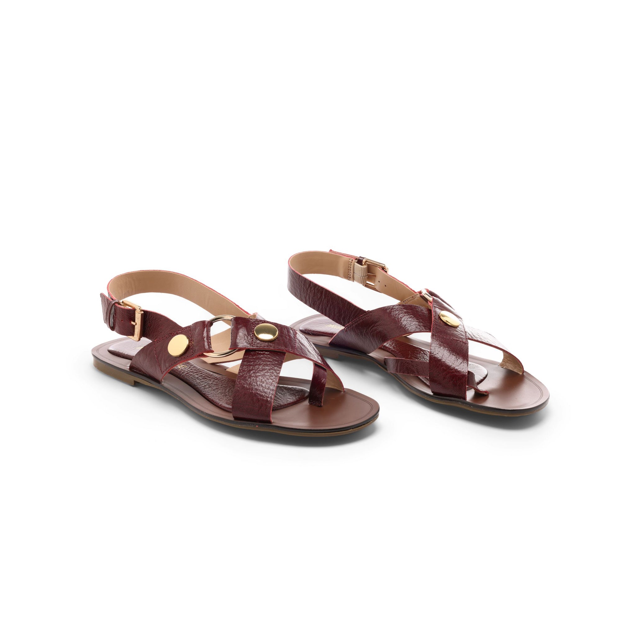 Sovana Sandal Flats - Mahogany