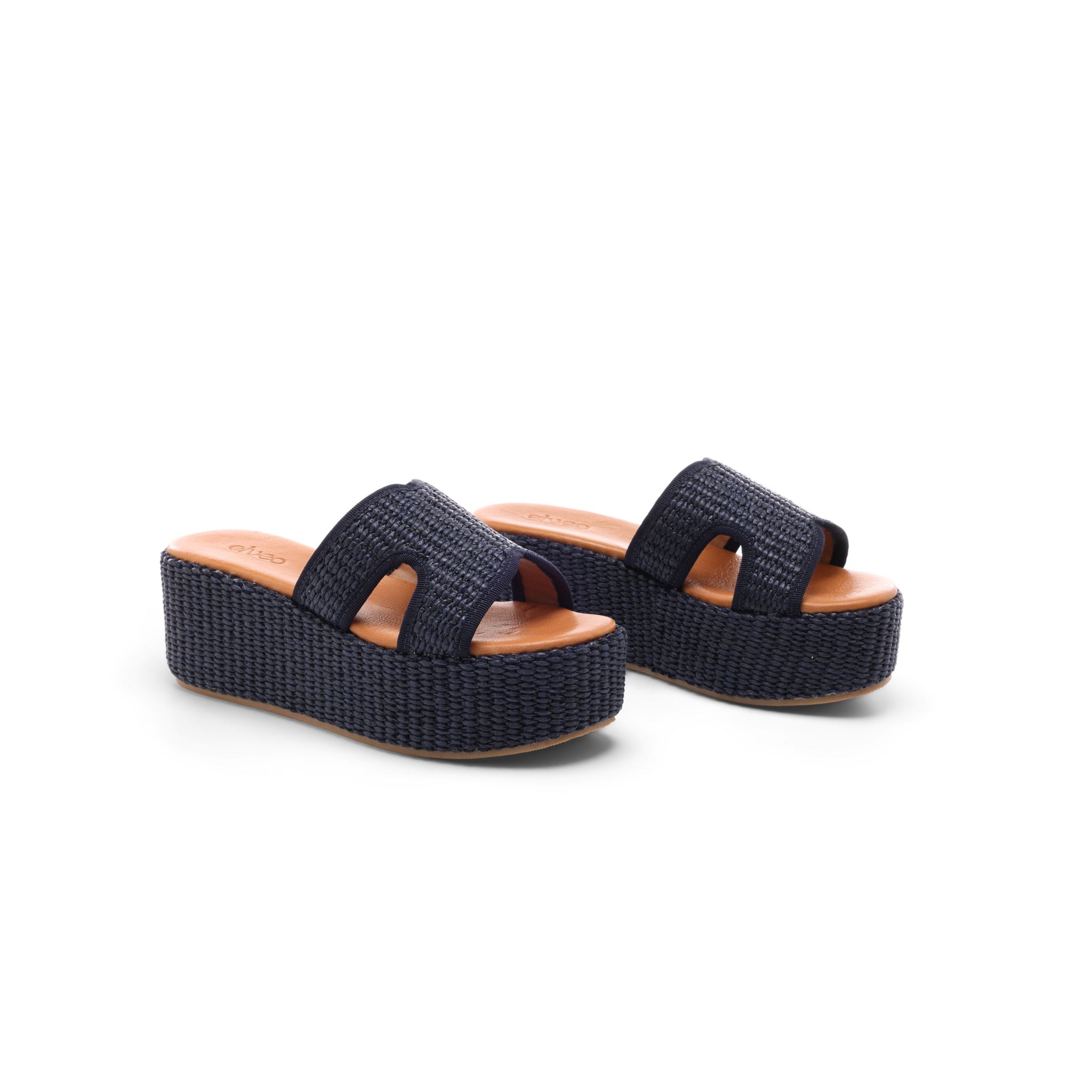 Sevierra Sol Weave Platform Sandals - Navy Blue