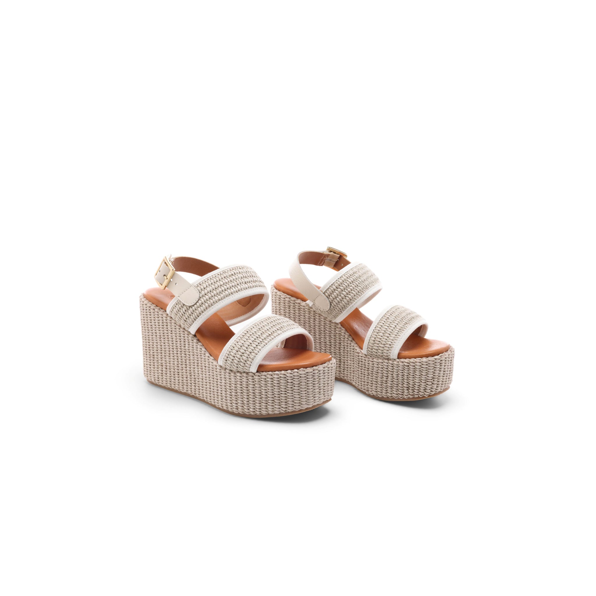 Sevierra Sol Weave Strap Platform Sandals - Natural