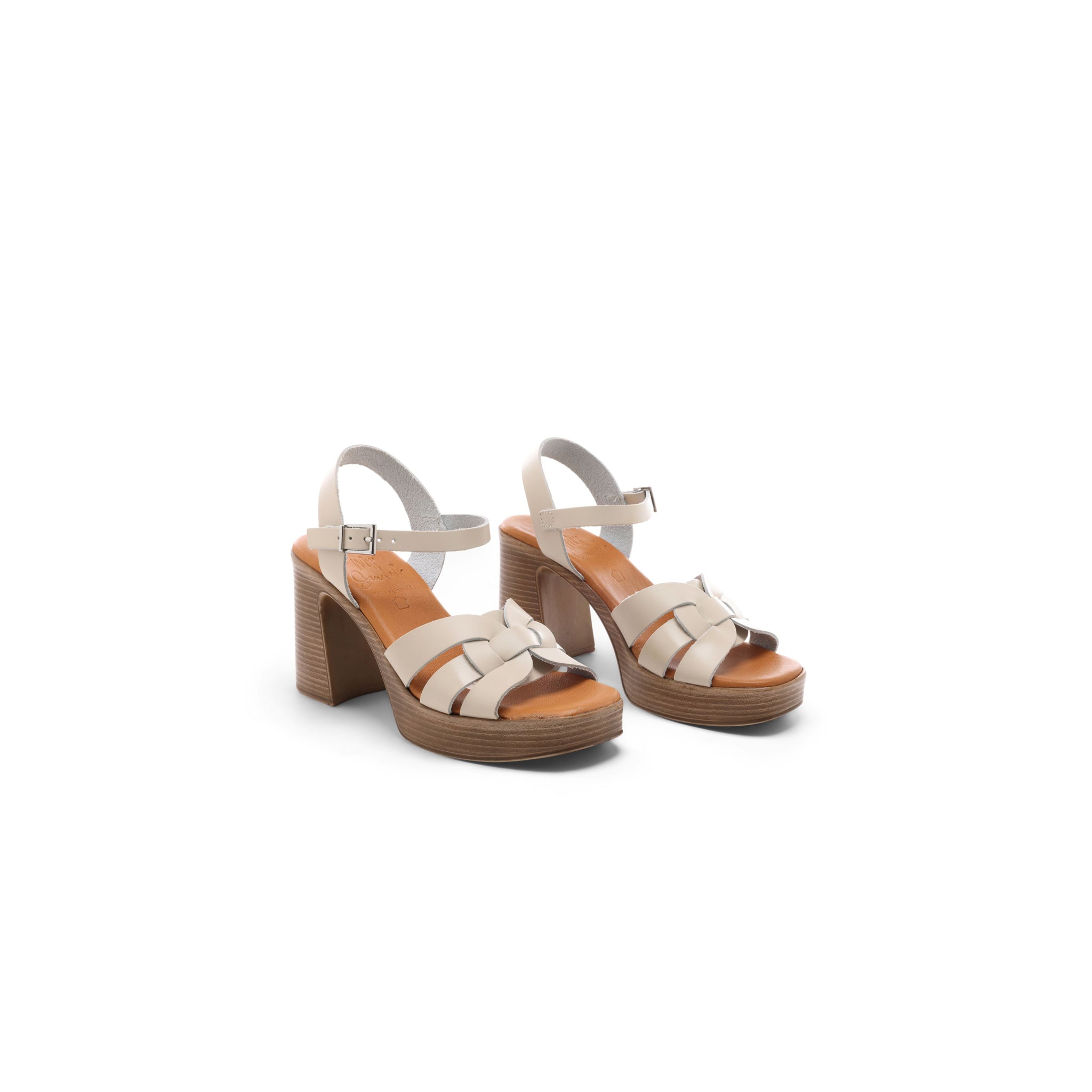 Sevina Block Heel Sandals - White