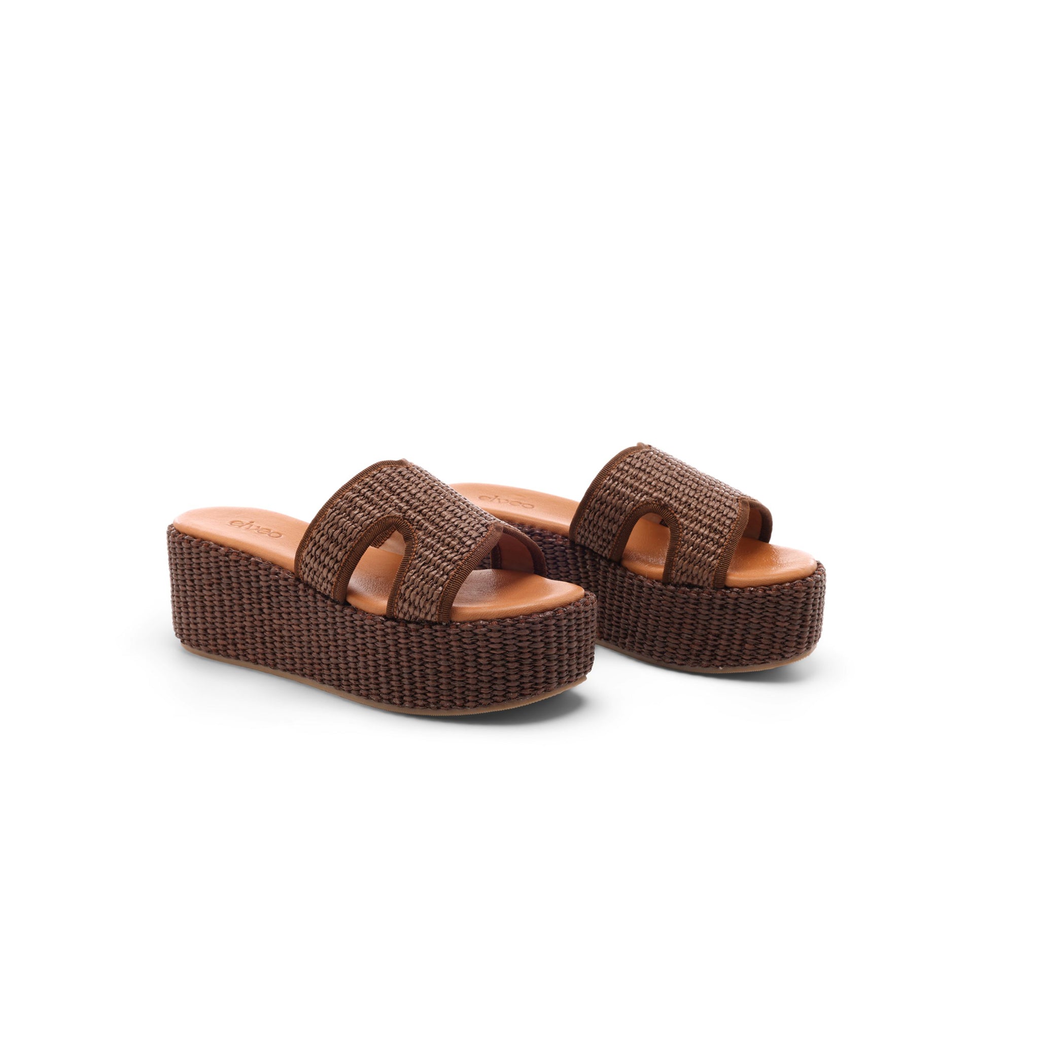 Sevierra Sol Weave Platform Sandals - Mocha Brown
